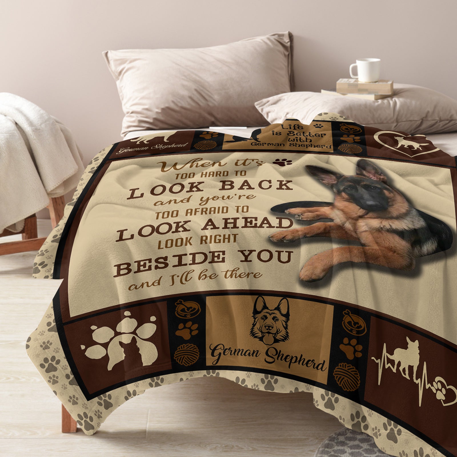German Shepherd Dog Flannel Fleece Throw Blanket – Soft & Lightweight 50×60 in, Cozy Bed, Couch & Travel Blanket