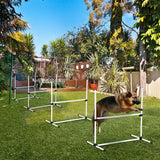4-Piece Dog Agility Training Equipment – Height Adjustable Jumping Poles for Outdoor Exercise & Obedience Training