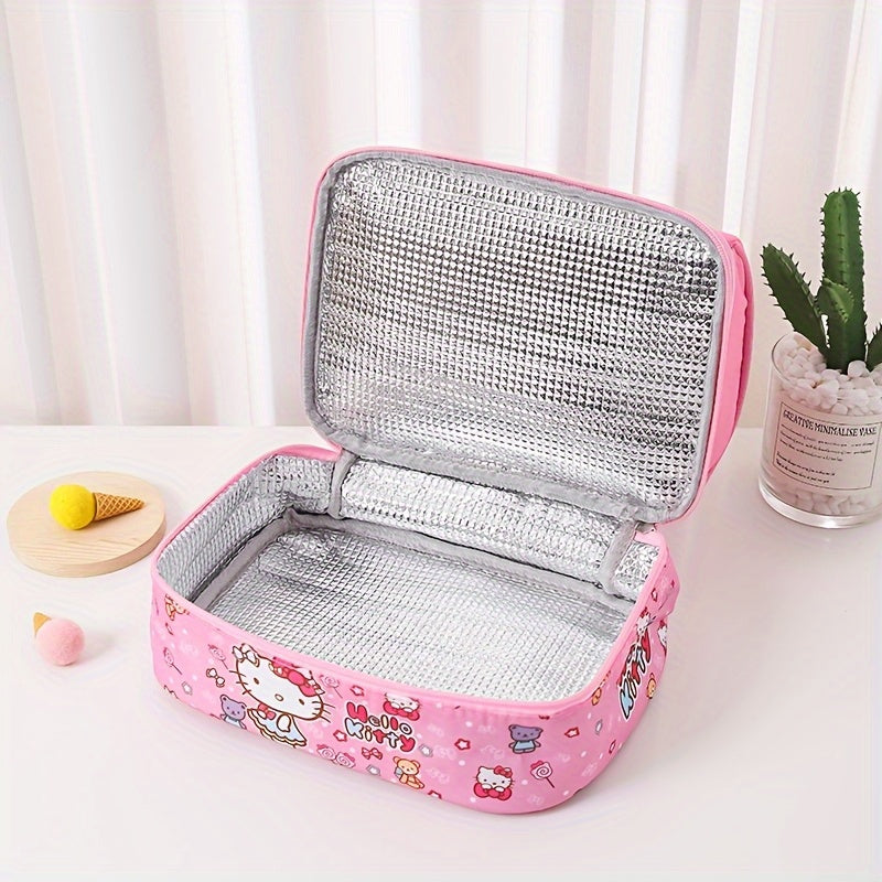 Pastel Duo-Color Insulated Lunch Bag – Large Double Size, Zipper Closure, Portable for Office & Outdoors