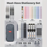 Ultimate 45-Piece School Stationery Kit – Gel Pens, Mechanical Pencils, Highlighters & Pen Case
