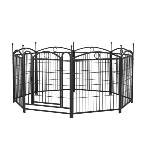 32″ 8-Panel Metal Dog Fence – Heavy Duty Outdoor Pet Playpen for Dogs, Cats & Small Animals