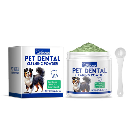 Yegbang Pet Tooth Cleaning Powder – Tartar & Stain Remover with Breath-Freshening Formula for Cats & Dogs
