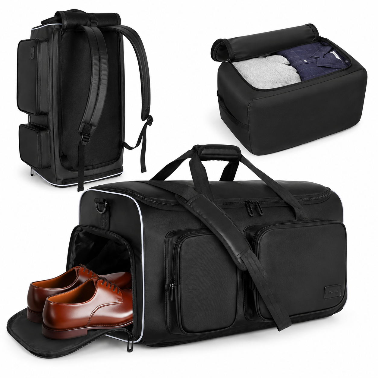 50L Convertible Garment Duffel Backpack with Shoe Compartment