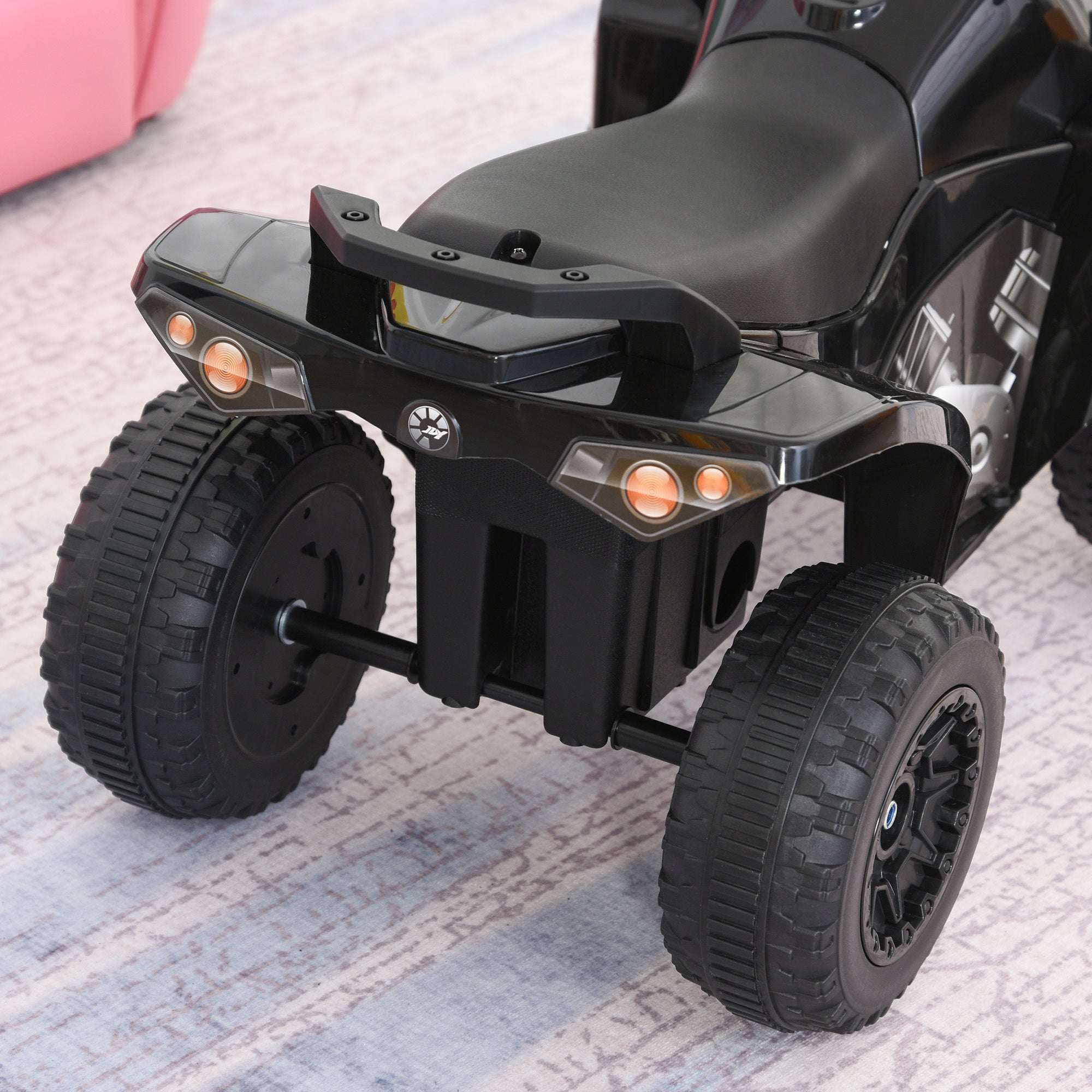 No-Power Ride-On Push Car for Kids – Foot-to-Floor Slide Racer with Music & Lights, Ideal for 1.5–3 Years Old (Black)
