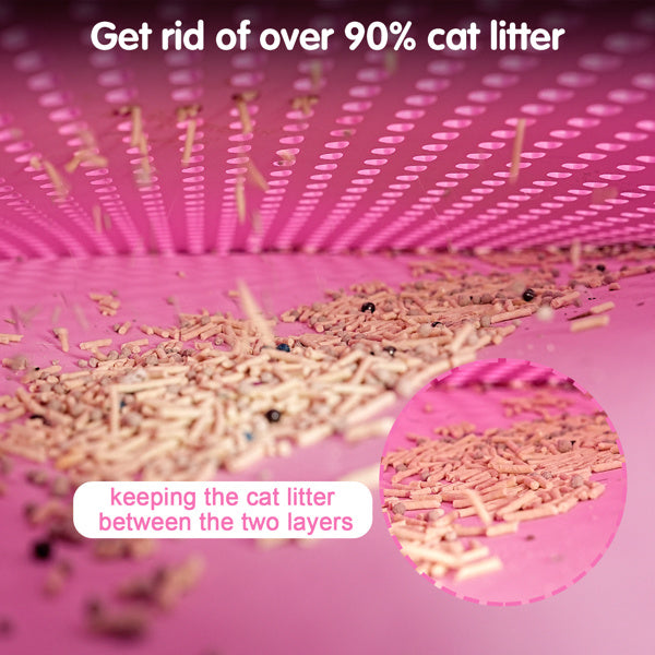 Double-Layer Rice-Shaped Cat Litter Pad – Waterproof EVA Non-Slip Mat for Easy Cleaning & Mess Control