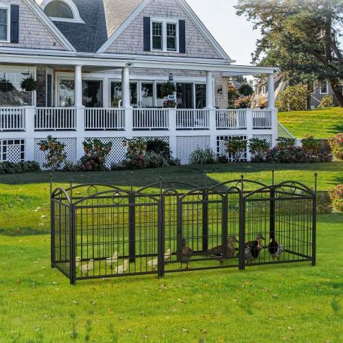 Indoor Dog Playpen – 24-Inch 8-Panel Foldable Metal Pet Exercise Pen with Door for Puppies & Small Dogs