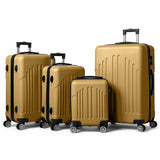 Vertical Striped 4-in-1 Hard Shell Luggage Set with Spinner Wheels & TSA Lock