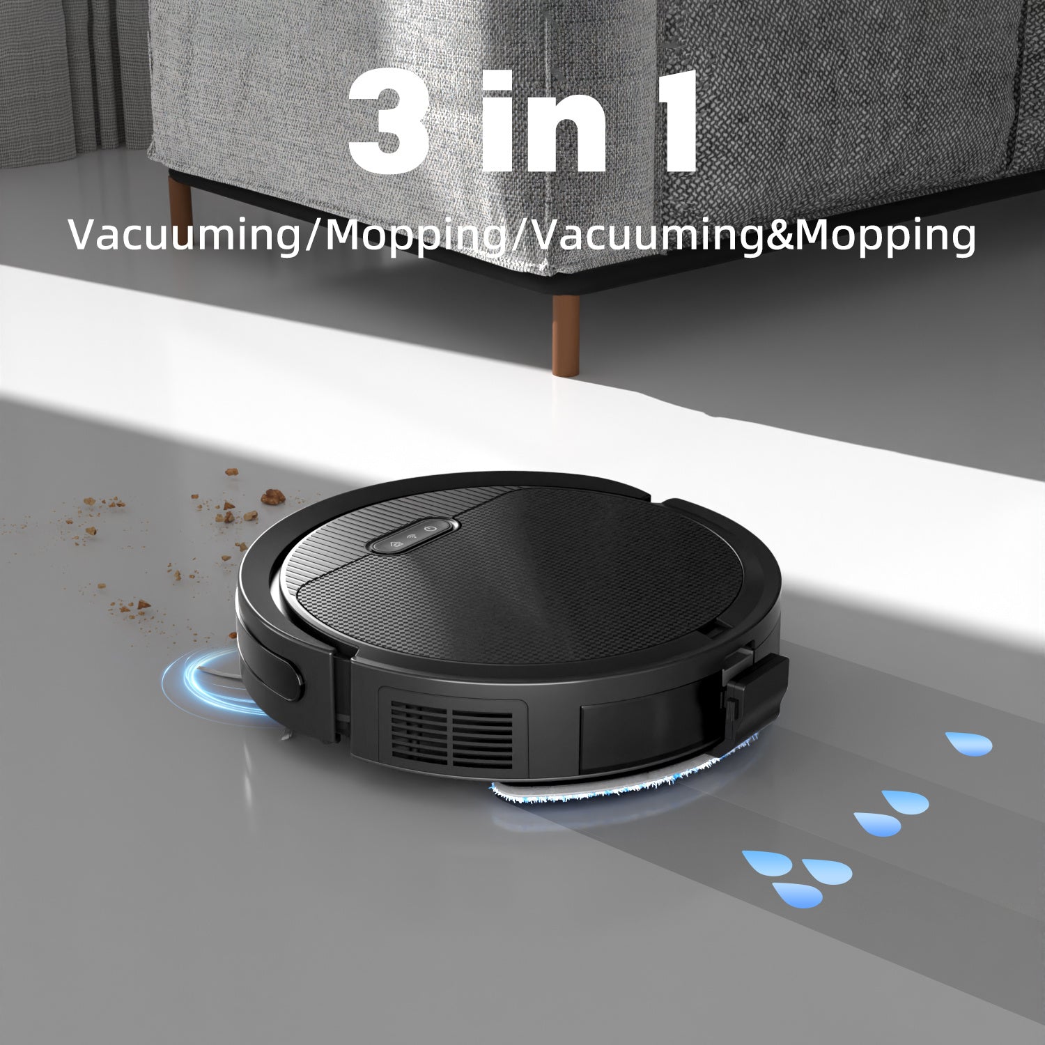 3-in-1 Robot Vacuum and Mop with Powerful Suction & Long Runtime