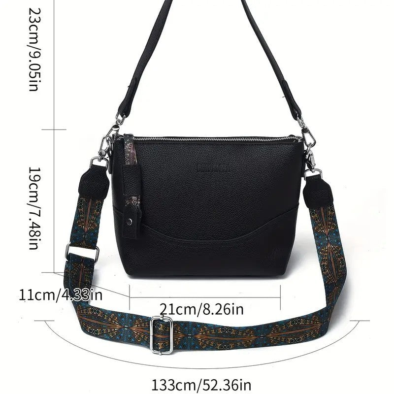 Women’s Elegant Ethnic Embroidery Shoulder Strap Bag 🌸 Large-Capacity Crossbody Purse w/ Zipper Closure – Travel, Work & Daily Use