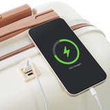 4-Piece Expandable ABS Suitcase Set with USB Port