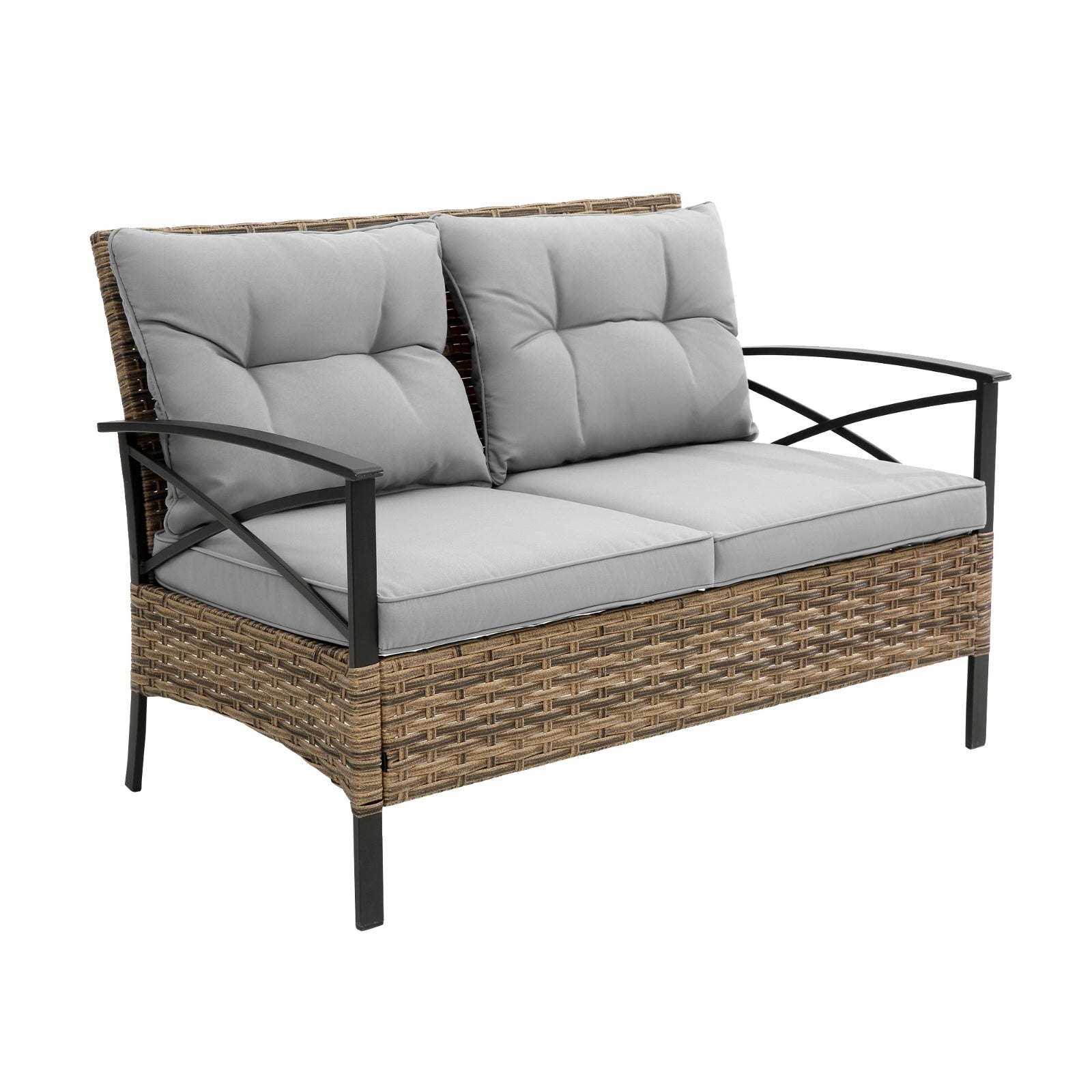 4-Piece Outdoor Patio Furniture Set - All-Weather Rattan Wicker Sectional Sofa