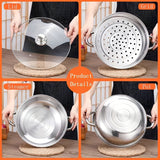 High-Quality Double-Layer Stainless Steel Steamer Set – Thickened Design for Induction & Gas Stoves