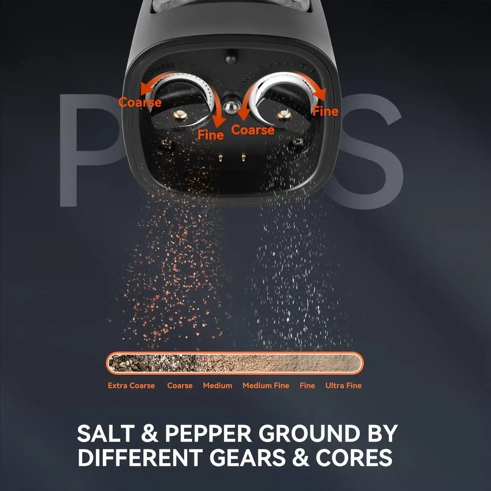 Rechargeable Electric Salt & Pepper Grinder Set with LED Light & Charging Base - PulinGO