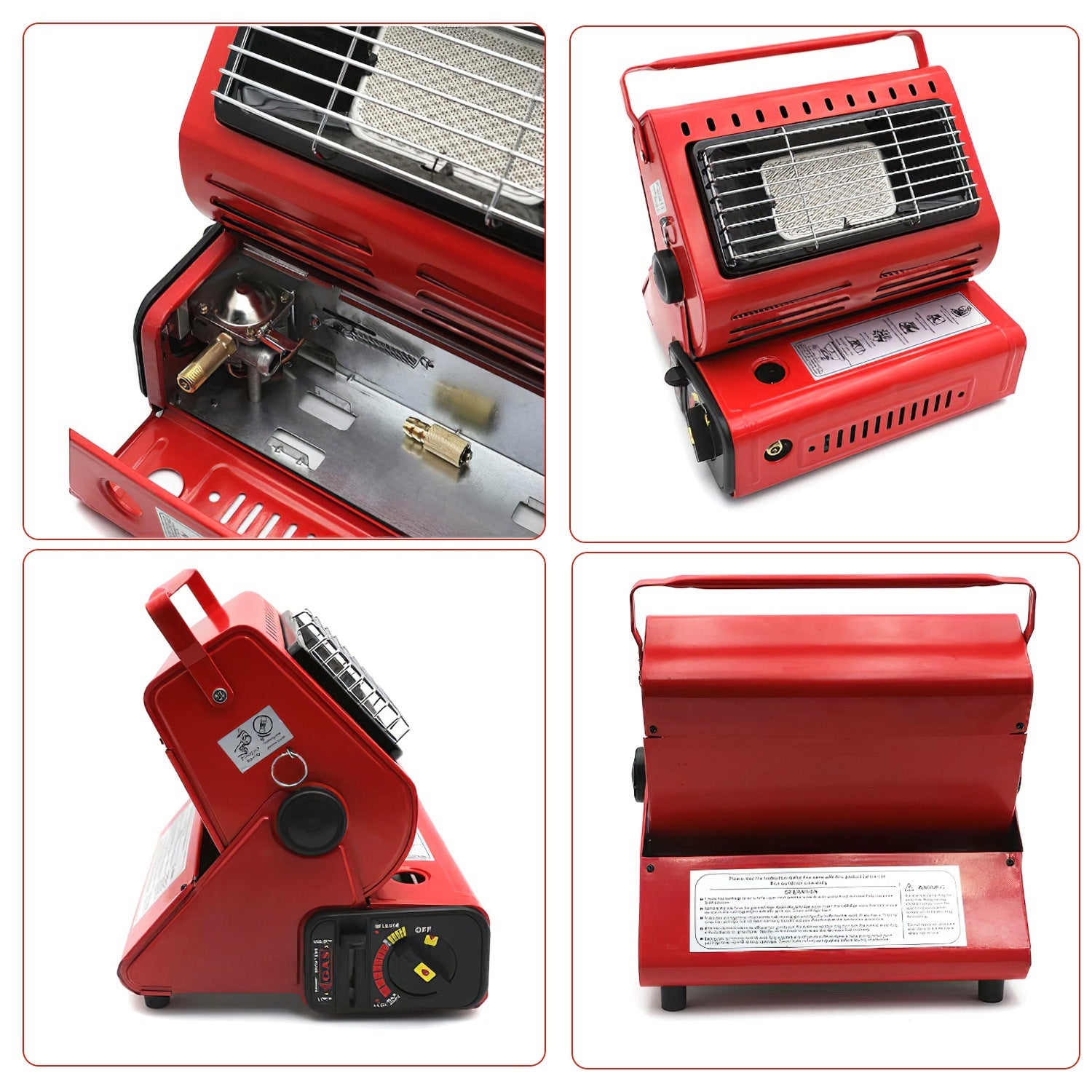 2-in-1 Portable Butane Burner Heater & Stove – Outdoor Gas Heater & Cooking Stove with Handle