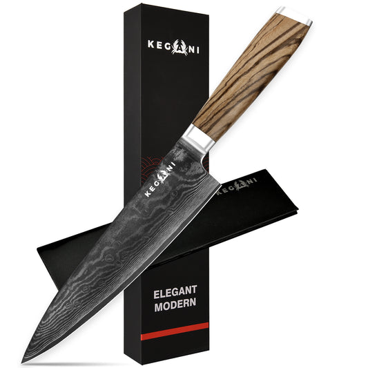 Kegani 8‑Inch Japanese VG‑10 Damascus Chef Knife – 67‑Layer Ultra‑Sharp Blade with Ergonomic Full‑Tang Handle