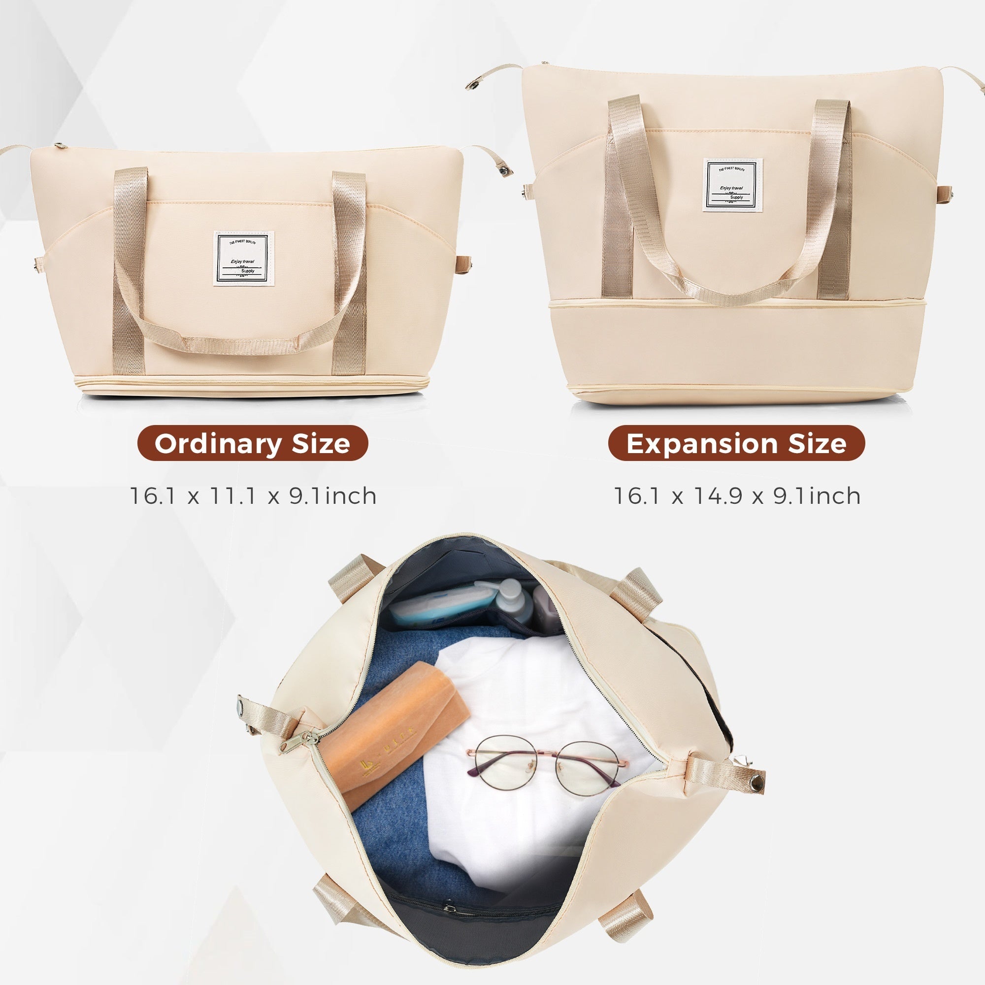 4-Piece Expandable ABS Suitcase Set with USB Port