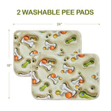 Qeils Reusable Puppy Pads – 2 Pack 3D Printed Washable Pee Pads for Dogs, Super Absorbent Leakproof Training Mats with Non-Slip Bottom