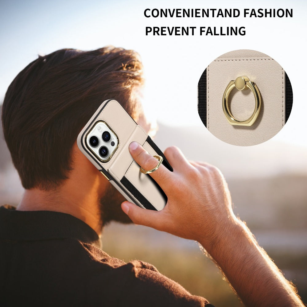 3-in-1 Ring Holder Phone Case with Camera Protection - Magnetic Kickstand Case for iPhone
