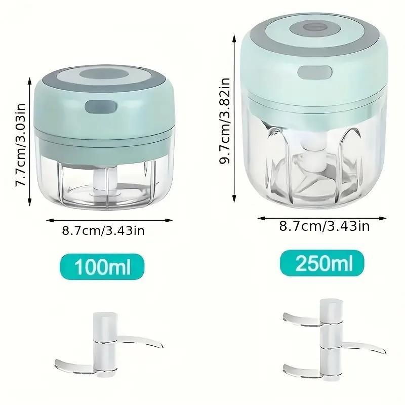 Electric Mini Garlic Chopper - 250ML USB Rechargeable Portable Food Processor for Vegetables, Nuts, and Spices