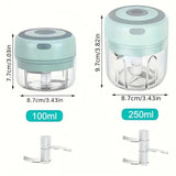 Electric Mini Garlic Chopper - 250ML USB Rechargeable Portable Food Processor for Vegetables, Nuts, and Spices
