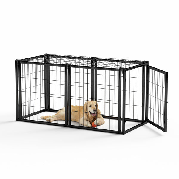 47.2″ Heavy-Duty Dog Cage – Indoor Metal Kennel with Top Cover for Small & Medium Dogs
