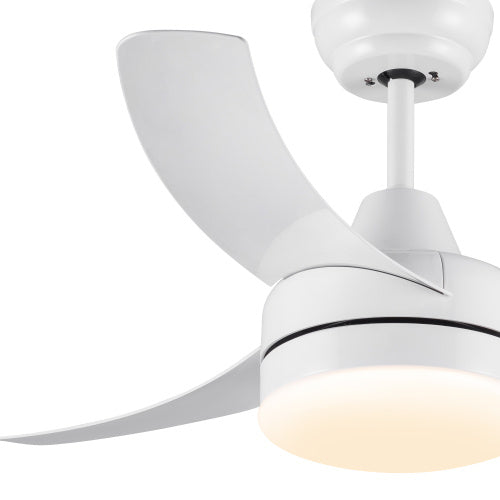 42-Inch Indoor White Ceiling Fan with Integrated LED Light