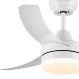 42-Inch Indoor White Ceiling Fan with Integrated LED Light