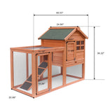 Easily-Assembled Wooden Rabbit & Chicken Coop Kennel with Slide-Out Tray — Outdoor Small Animal Hutch for Garden & Backyard