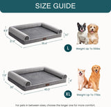 Mewoofun Orthopedic Dog Bed – XL Grey Egg Crate Foam Mattress with Washable Waterproof Cover for Large Dogs