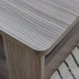 Modern Gray Textured Coffee Table ☕ Double-Layer MDF Living Room Table – Practical Design for Home & Office