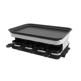 8-Person Non-Stick Raclette Grill – 1500 W Adjustable Tabletop Grill with Mini Pans and Stepped Griddle Top
