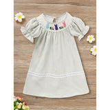 Infant Baby Girls Easter Bunny Smocked Dress – Embroidered Short Sleeve Summer Outfit