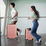 3-Piece ABS+PC Hard Shell Luggage Set – Lightweight Spinner Suitcases with TSA Lock (20/24/28 Inches, Black & Silver)