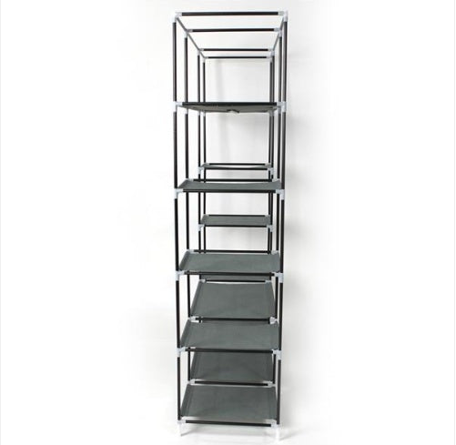 Portable Fabric Wardrobe Closet - 5-Tier, 12-Compartment Organizer with Hanging Rod | Easy Assembly Clothes Storage