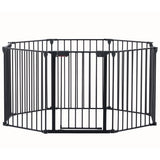 200" Adjustable Safety Gate – 8-Panel Metal Play Yard & Door Gate, Configurable Freestanding Barrier for Stairs, Fireplaces, Pets & Christmas Trees