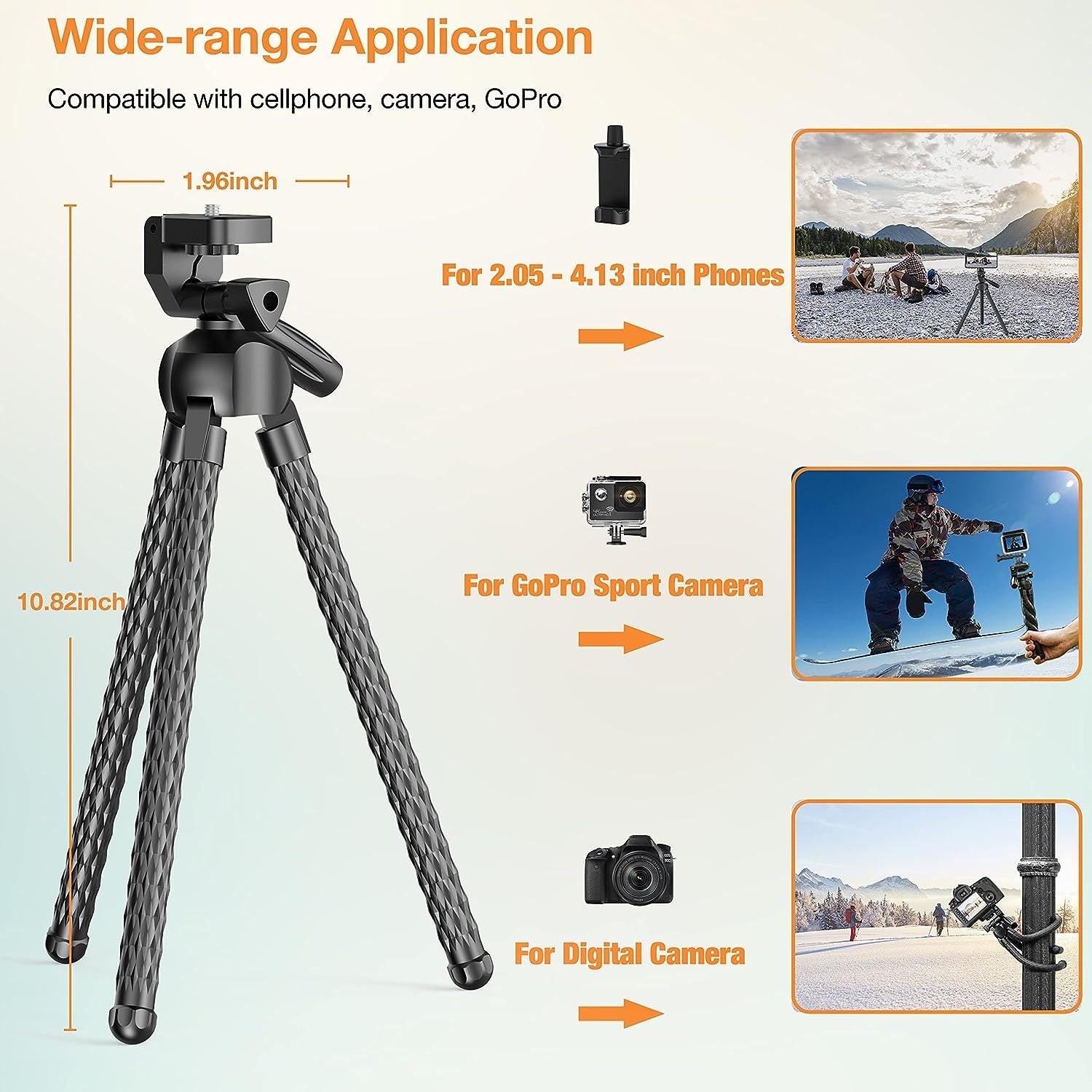 Flexible Octopus Tripod for Phone & Camera - Portable Vlogging Tripod with Bluetooth Remote