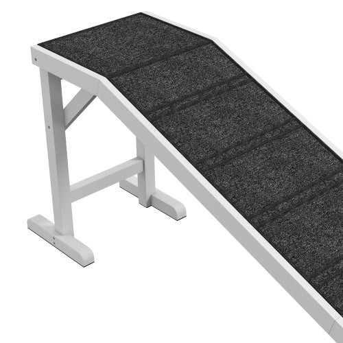Dog Bed Ramp – Wooden Pet Ramp with Non-Slip Carpet Surface & Top Platform, Ideal for Small & Senior Dogs