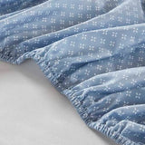 Floral Comforter Set with Bed Sheets – Queen Size, Blue Floral Design