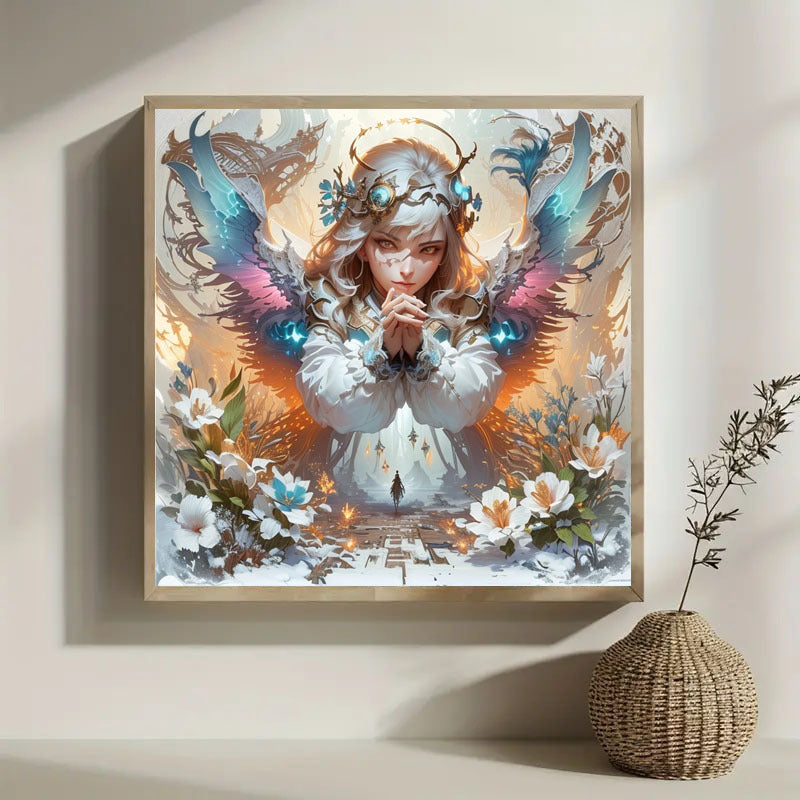 5‑Piece 5DDIY Full Round Diamond Painting Kit – Water-Themed Acrylic Diamonds on Durable Polyester Cotton Canvas, Vivid Mosaic Art
