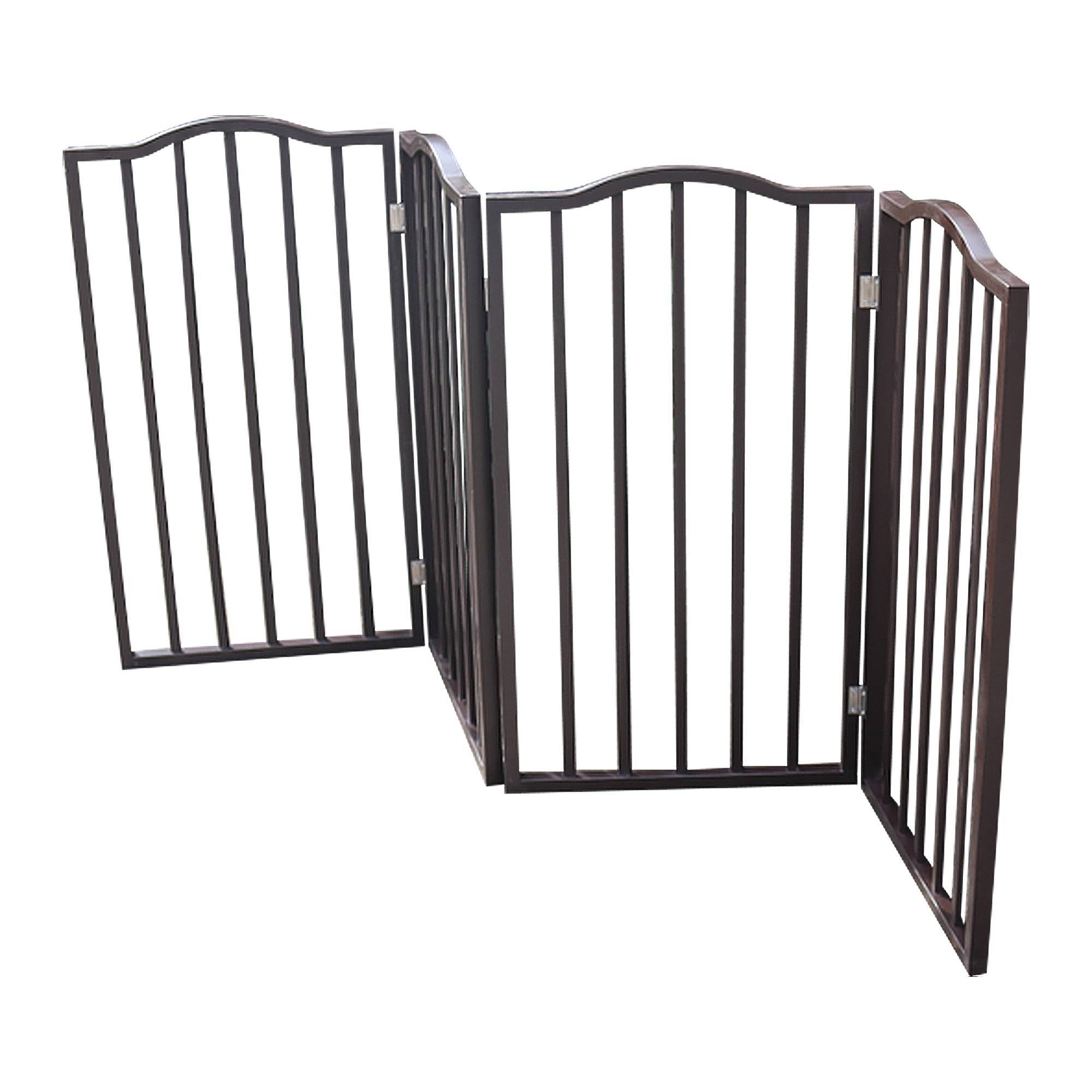 Arc Wooden Pet Gate – Freestanding & Folding Dog Safety Barrier for Doorways, Stairs & Indoor Spaces