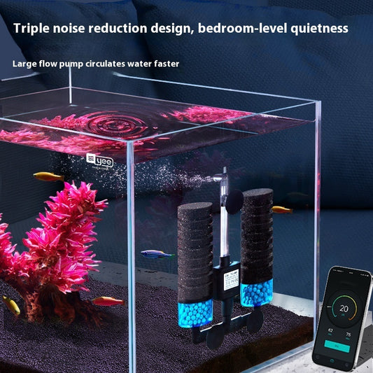 Electric Aquarium Filter – Double Head Cotton Water Fairy with Filter Material, 5W 350L Silent Water Circulation System