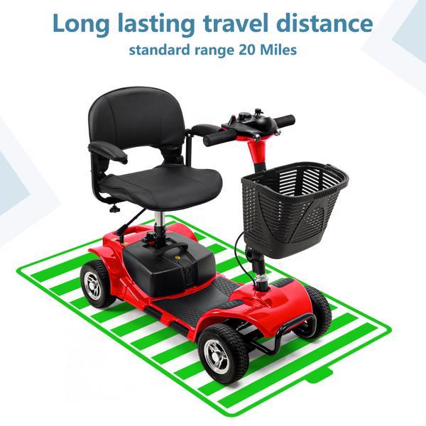 4-Wheel Electric Mobility Scooter - Portable Travel Scooter for Seniors & Adults