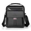Leather Messenger Crossbody Shoulder Bag for Men – Work, Business & Casual Travel Bag with Adjustable Strap & Metal Zipper