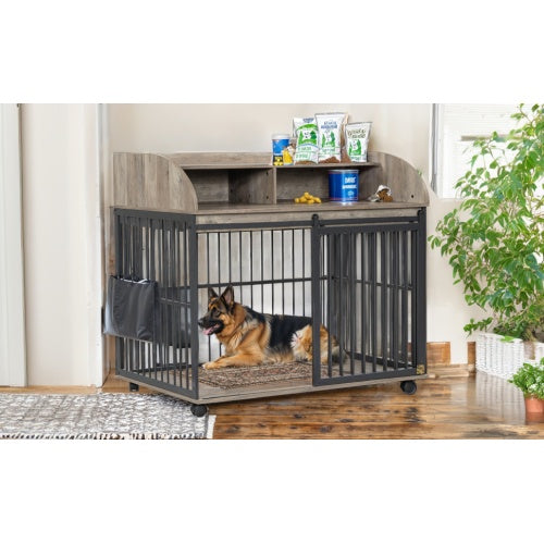 Wooden Kennel – Durable Outdoor Dog House with Weather-Resistant Roof, Raised Base & Ventilation for Medium & Large Dogs