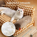 Mewoofun Cat Bed – 26"x19"x13" Fluffy Couch with Washable Cover & Non-Slip Bottom for Indoor Cats & Small Dogs