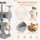 54" Cat Tree Tower – Multi-Level Activity Center with Sisal Scratching Posts, Plush Toys, Ladder & Resting Platforms