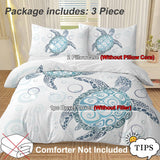 Ocean Turtle 3‑Piece Comforter Set – Turtle‑Themed Bedding with 2 Pillowcases (Queen Size)
