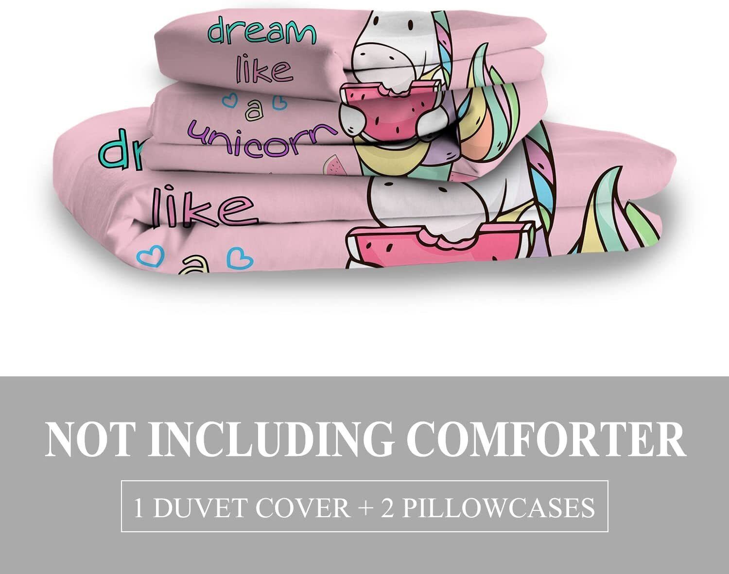 3-Piece Watermelon Duvet Cover Set – Queen Size, Ultra-Soft Microfiber with Hidden Zipper and Matching Pillow Shams (Duvet 90"×90", Shams 20"×36")