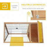 Wooden A-Frame Outdoor Rabbit Cage – Small Animal Hutch with Ramp, Weather-Resistant Roof & Secure Enclosure for Rabbits & Guinea Pigs