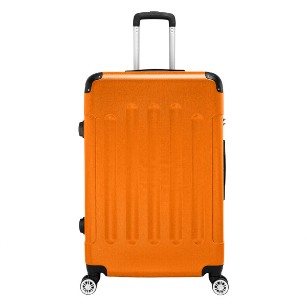 3-in-1 ABS Hard Shell Luggage Set – Lightweight Spinner Suitcases (20", 24", 28") – Orange